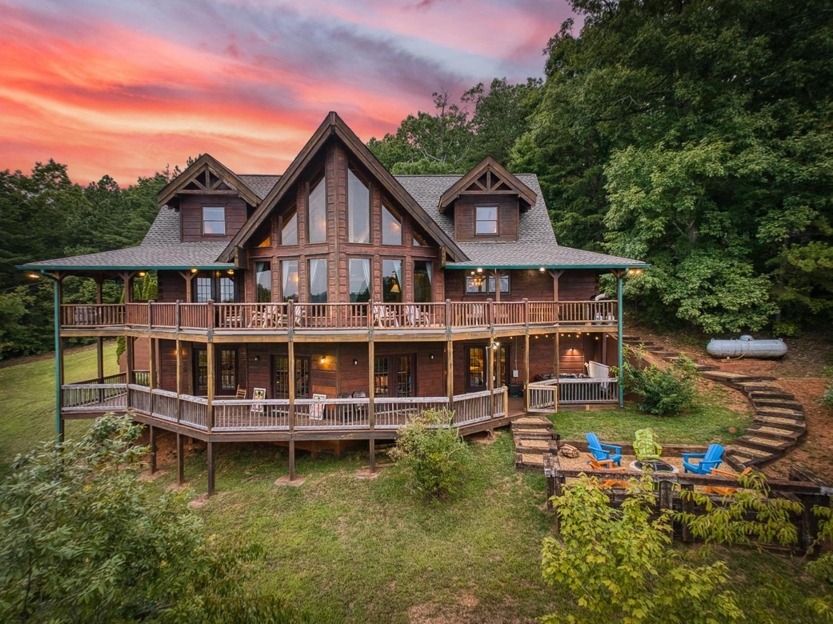 Sky High Lodge By Bk Stays. Large Cabin. Amazing Views. Game Room. Jacuzzi. Six Bedrooms. Sleeps 12 Blue Ridge Exteriör bild